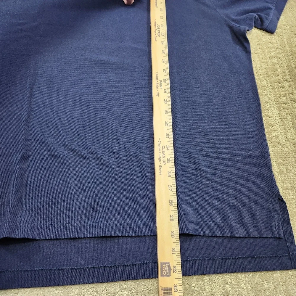 Vintage Polo Ralph Lauren Shirt Men XL Cookie Crest‎ Mesh Polo Crown Blue Cotton